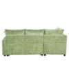 Convertible Sofa Bed Sectional Sofa Sleeper L-Shaped Sofa With A Storage Ottoman, Two Pillows, Two Power Sockets And Two USB Ports For Living Room - Green - Image 21