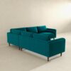 Amber - Velvet Corner Sectional Sofa - Teal - Image 4
