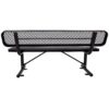6' Outdoor Steel Bench With Backrest - Black - Image 4
