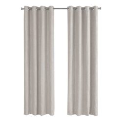 2 Pieces Set, Curtain Panel, Room Darkening, Grommet, Micro Suede, Contemporary & Modern - Ivory