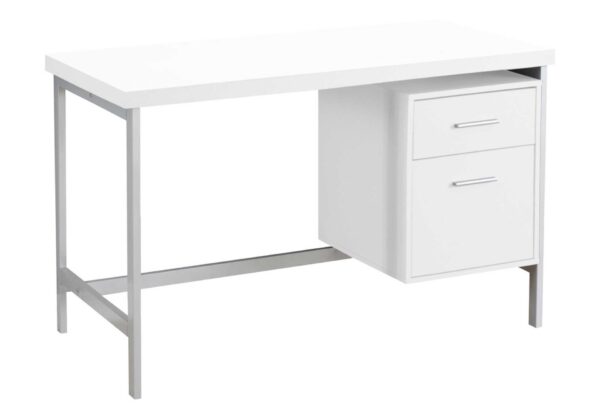 Computer Desk For Home Office, Laptop, Left Right Set - Up, Storage Drawers, Contemporary And Modern - White