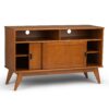 Draper - Mid Century Tall TV Media Stand - Teak Brown - Image 2