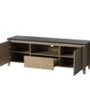 58" Modern TV Stand With LED Lights Entertainment Center TV Cabinet With Storage For Up To 80" For Gaming Living Room Bedroom - Natural Wood Wash - Image 4