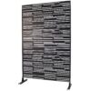 Outdoor & Indoor Privacy Screen Freestanding Decorative Panel Steel - Black - Image 2