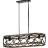 4 Light Rectangular Ellipse Pendant Lights Kitchen Island, Metal Farmhouse Kitchen Pendant Lights, Adjustable Height, Modern Industrial Chandelier For Living Room, Dining Room - Matte Black / Natural - Image 12