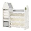 Kids Bookshelf Toy Storage Organizer With 17 Bins And 5 Bookshelves, Multi-Functional Nursery Organizer Kids Furniture Set Toy Storage Cabinet Unit With HDPE SheLF And Bins - Gray - Image 21