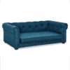 Elegant Rectangle Pet Bed Durable Elevated Dog Sofa Bed Comfortable Dog Couch Foam - Blue - Image 7