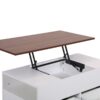 Luna - Coffee Table With Walnut Finish Lift Top, 2 Drawers, And 2 Shelves - White And Brown - Image 4