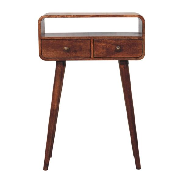 Mini Curved Console Table - Caramel