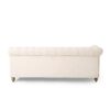 Comfy Large Sectional Sofa With Wooden Legs, Retro Style For Living Room - Beige - Image 9