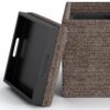 Rockwood - Cube Storage Ottoman With Tray - Mink Brown - Image 5