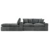Cloud Sectional Sofa Upholstered Sofa Couch With Double-Layer Cushion And Side Pockets, Free Combined Sectional Sofa Full Compressed Sofa For Living Room - Gray - Image 16