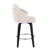 Dahlia - Contemporary Counter Stool With Round Footrest (Set of 2) - Black / Cream - Image 3