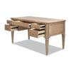 Dauphin - Gold Accent 5 Drawer Executive Desk - Natural Brown - Image 2