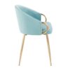 Claire - Contemporary / Glam Chair (Set of 2) - Gold / Light Blue - Image 3