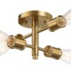 Ephemeral - 4 Lights Semi Flush Mount Retro Hallway Kitchen Bedroom Living Room Ceiling Pendant - Antique Brass / Clear / Gold - Image 2