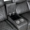 Home Theater Seating Manual Recliner With Cup Holder, Hide - Away Storage Reclining Sofa For Living Room, Home Theater - Gray - Image 20