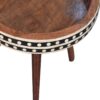 Small Patterned Nordic Style End Table - Caramel - Image 4