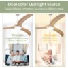 Ceiling Fan, Solid Wood Blades Ceiling Fan With Light With Remote Control, Noiseless Reversible Motor, 6 Speed, 3 Color, For Patio Living Room, Bedroom, Indoor - Matte White - Image 11