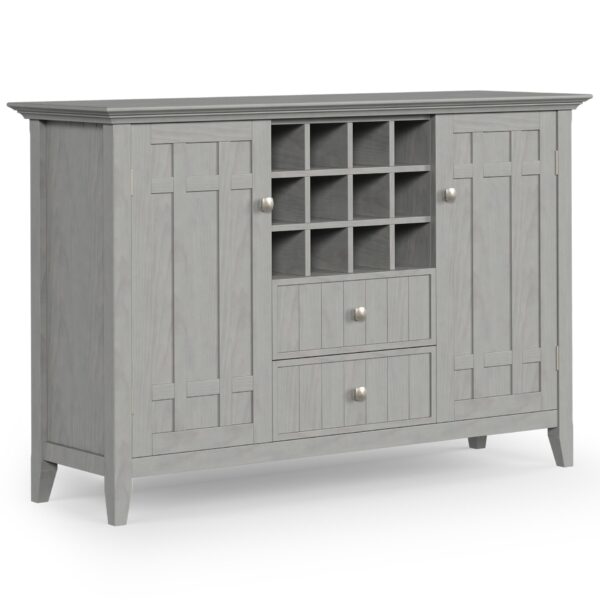 Bedford - Sideboard Buffet And Wine Rack - Fog Gray