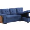 3 Piece Upholstered Sleeper Sofa - Blue - Image 14
