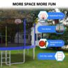 14Ft For Kids Children With Safety Enclosure Net Outdoor Backyards Large Recreational Trampoline - Blue - Image 6