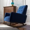 Demetrius - Solid Wood Rocking Chair - Blue - Image 6