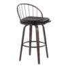 Riley - Industrial / Urban Fixed Height Barstool With Swivel With Round Footrest With Removable Cushion (Set of 2) - Walnut / Brown - Image 4