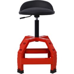 Pneumatic 360 Degree Swivel Stool, Mechanics Rolling Creeper Seat, Heavy Duty Mechanics Stool - Red