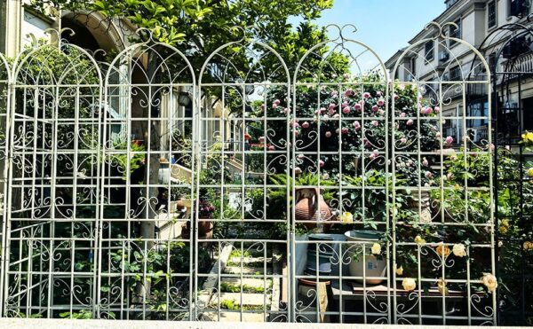 2 Pack Metal Garden Trellis Rustproof For Climbing Plant Outdoor Flower Support - Cream White