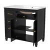 Modern Bathroom Vanity With Ceramic Sink, Freestanding, One Tip - Out Drawer, 3 Side Drawers, Adjustable Shelf - Beige - Image 15