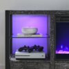 Electric Fireplace Media TV Stand With Sync Colorful LED Lights - Dark Rustic Oak - Image 13