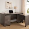Wooden Mobile Computer Desk, Home Office Desk - Distressed Gray - Image 2