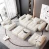 Modern Oversized Modular Sectional Sofa, Sparkling Chenille Fabric Soft Cushion Sofa With 8 Pillows, 8 Pieces Diy Combination Tufted Sofa, No Assembly Required - Beige - Image 11