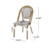French Bistro Chair Set Outdoor Cafe Style - White / Gray - Image 3