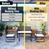 30 Pieces Interlocking Deck Tiles Striped Pattern Acacia Hardwood 12" X 12" Outdoor Flooring - Teak / Yellow - Image 9