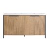 Modern Style Freestanding Bathroom Vanity With Double Resin Sink & Soft Close Cabinet Doors - Light Coffee - Image 11