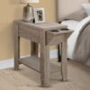 Accent Side Table, Storage, Lamp, Transitional - Taupe - Image 3