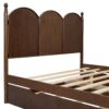 Queen Size Platform Bed With With 2 Big Drawers, Twin Long Size Trundle - Walnut - Image 8