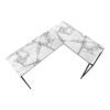 Computer Desk, Home Office, Corner, L Shape, Laptop, Contemporary And Modern - White Marble - Image 2