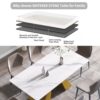 70.87" Modern Artificial Stone White Straight Edge Metal Leg Dining Table - White / Gold - Image 9