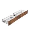 Modern Style Full Bed Drawers With Wheels Storage Solution - Brown / Black - Image 2