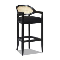 Americana - Mid-Century Modern Cane Back Bar Stool - Jet Black
