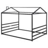 Queen Metal House Shape Platform Bed - Black - Image 6