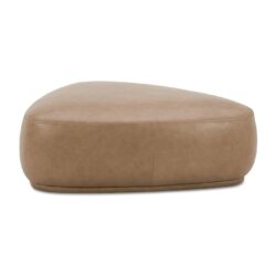 Pebble - Upholstered Rounded Triangle Cocktail Ottoman - Tuscan Tan Brown