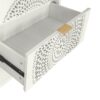 3 Drawer Cabinet With Hollow Carved 3 Drawer Dresser Storage Chest With Metal Handles For Entryway Living Room Bedroom - Beige - Image 21