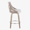 Charlotte - Farmhouse Fixed Height Counter Stool With Swivel With Round Footrest (Set of 2) - Light Gray / Cream - Image 3