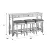 Mariano - Sofa Table With Three Stools - Gray - Image 6
