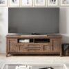 Warm Shaker - TV Media Stand - Rustic Natural Aged Brown - Image 6