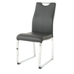 Modern Dining Chair (Set of 2), Upholstered With Cloth And Electroplated Metal Legs For Home Furniture - Charcoal Gray
